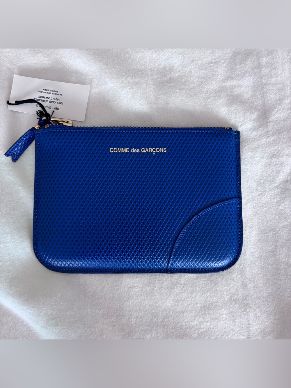 COMME des GARÇONS Blue Textured Zip Pouch CdG Dover Street Market NWT